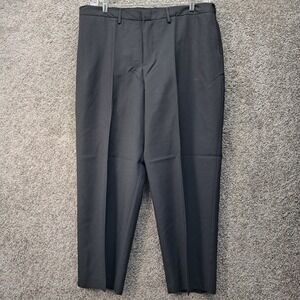 Edwards Mens Black Poly‎ Woven Dress Pants Flat Front Uniform Trousers 38x28 NEW